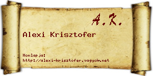 Alexi Krisztofer névjegykártya